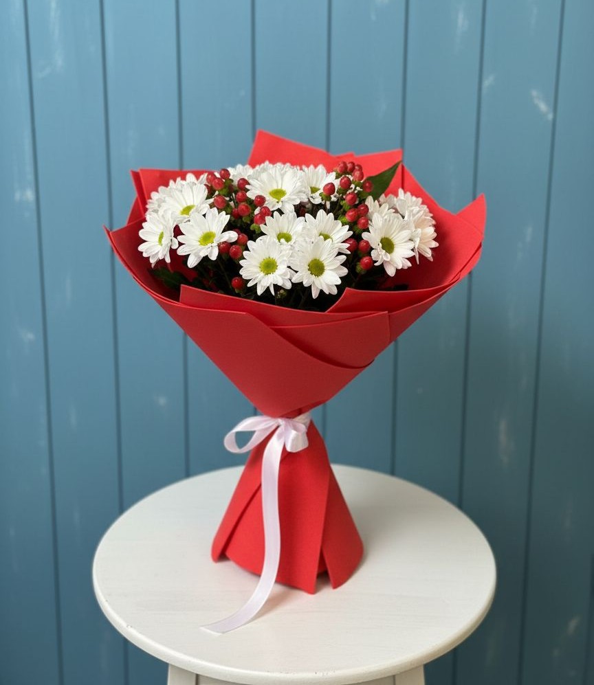 Букет цветов из: Хризантемы в Дружной Горке