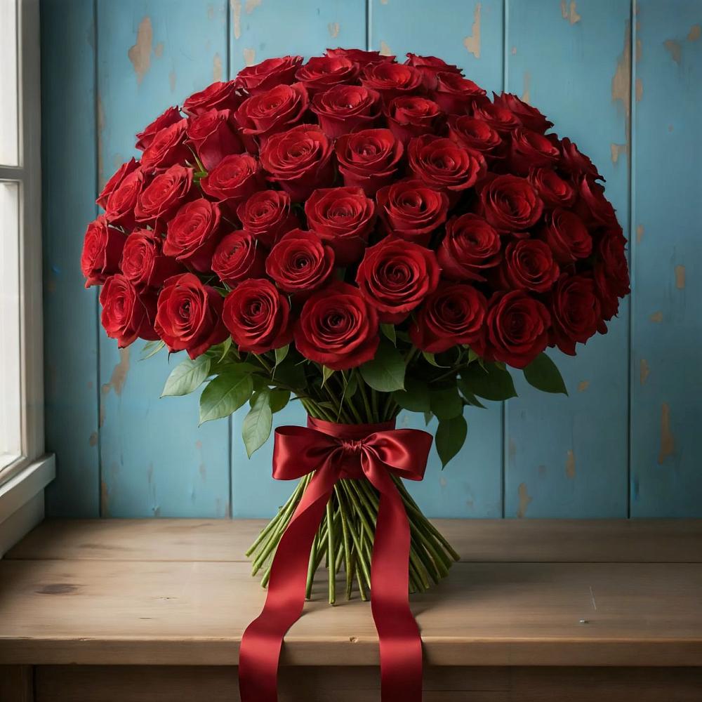 Букет Красные розы Блэк Меджик в Дружной Горке