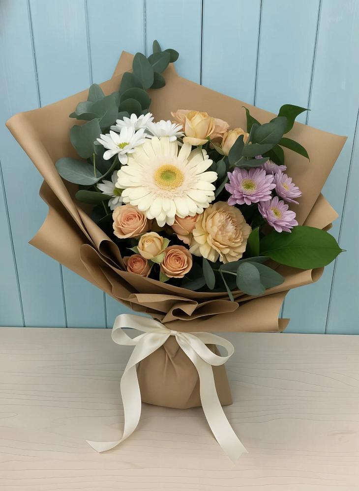 Букет цветов из: Герберы и Хризантемы в Дружной Горке