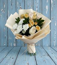Букет цветов из:  Розы и Хризантемы в Дружной Горке