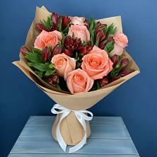 Букет цветов из:  Розы и Альстромерии в Дружной Горке