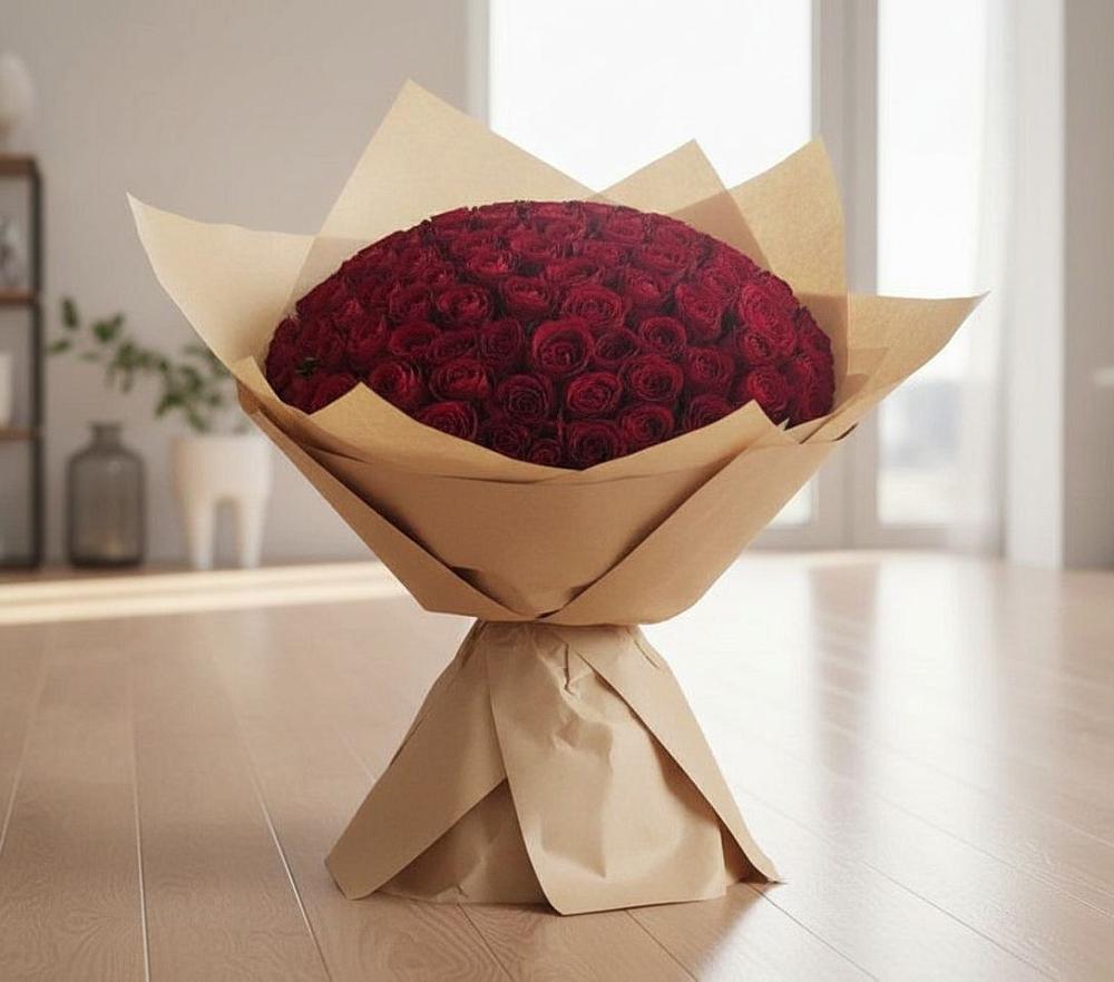 Букет 101 Красная роза в Дружной Горке