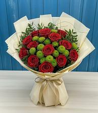 Букет цветов из:  Розы и Хризантемы #REPLACE_PRED# Дружной Горке