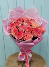 Букет 15 Розовых роз Равель в Дружной Горке