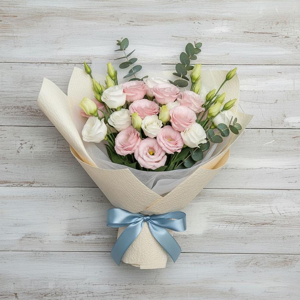 Букет цветов из: Лизиантусы в Дружной Горке